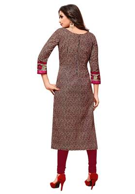 Pink Printed Cotton Kurtis 2