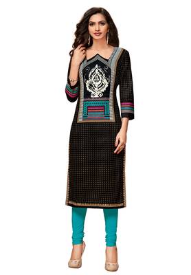 Black Printed Cotton Kurtis 1