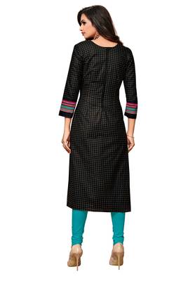 Black Printed Cotton Kurtis 2