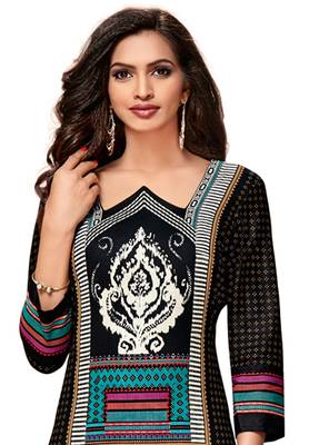Black Printed Cotton Kurtis 3