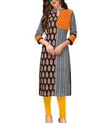 Grey Printed Cotton Kurtis