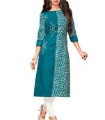 Blue Printed Cotton Kurtis