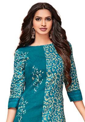 Blue Printed Cotton Kurtis 3