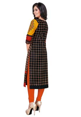 Gold Printed Cotton Cotton Kurtis 2