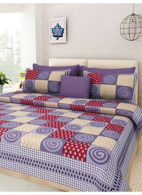 Cotton Print Queen Size Cotton Bedding Bedsheet With 2 Pillow Cover 90 X 108 inches Bedspread 1