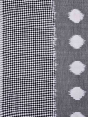 Grey Pochampally Ikat Cotton Handloom Saree with Polka Dots Design 2