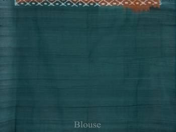 Rust and Green Pochampally Ikat Cotton Handloom Saree with Grill Design 1