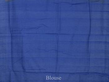 Light Brown and Blue Pochampally Ikat Cotton Handloom Saree with Triangle Pallu Design 2