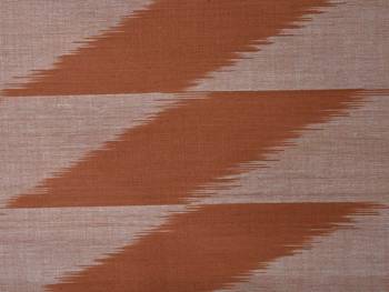 Light Brown and Blue Pochampally Ikat Cotton Handloom Saree with Triangle Pallu Design 3