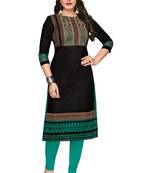 Black Printed Cotton Cotton Kurtis