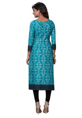 Blue Printed Cotton Cotton Kurtis 2