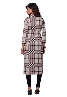 Grey Printed Cotton Cotton Kurtis 2