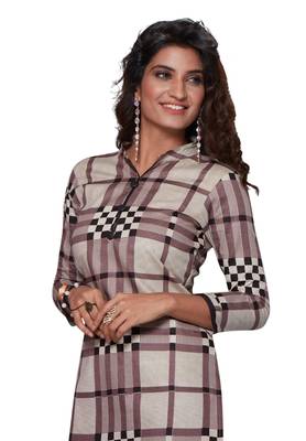 Grey Printed Cotton Cotton Kurtis 4