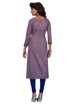 Purple Printed Cotton Cotton Kurtis 2