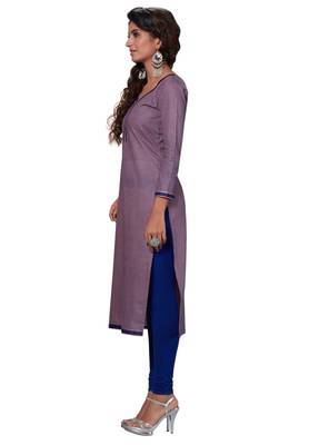 Purple Printed Cotton Cotton Kurtis 3
