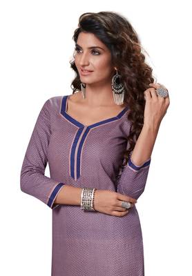 Purple Printed Cotton Cotton Kurtis 4