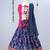 Dark Blue Bandhini Lehenga With Pink Tie Back Choli And Blue Dupatta
