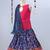 Dark Blue Bandhini Lehenga With Pink Tie Back Choli And Blue Dupatta