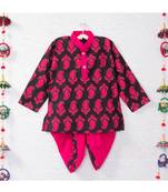 Dark Pink Mango Kurta With Dark Pink Dhoti