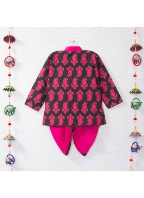 Dark Pink Mango Kurta With Dark Pink Dhoti 2
