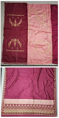 Brown embroidered art silk saree with blouse 4