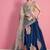Steel Grey Colored Sequins, Zari, and Thread Zari Embroidered with Paper Mirror Banglori silk Designer Indian Lehenga