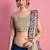 Steel Grey Colored Sequins, Zari, and Thread Zari Embroidered with Paper Mirror Banglori silk Designer Indian Lehenga