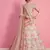 Glamorous Baby Pink Resham, Zari, Sequins, and Dori Embroidered Art Silk Fabric Indian Bollywood Lehenga Dress