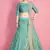 Neon Green Sequins Embroidered Art Silk Semi Stitched bridal lehenga