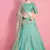 Neon Green Sequins Embroidered Art Silk Semi Stitched bridal lehenga