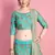 Neon Green Sequins Embroidered Art Silk Semi Stitched bridal lehenga