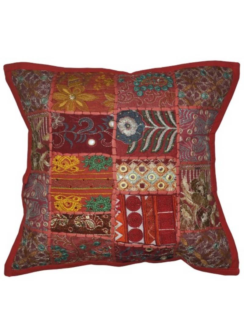Handmade patchwork Decorative embroidered cotton Sofa Pillow Cushion