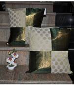 Jaipuri Handmade patchwork silk Cushion Cover Home Decor 16 X 16 Inches Set Of 2 Pcs