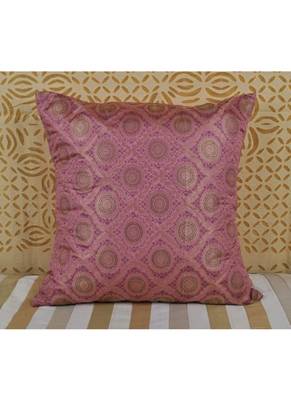 Lal Haveli Vintage Home Decorative Brocade Work silk Throw Pillow Cushion Cover 46 x 46 cm 3