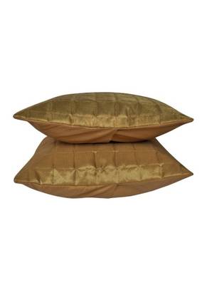 Lal Haveli silk Golden Cushion Cover Decorative 18 X 18 inches Set of 2 2