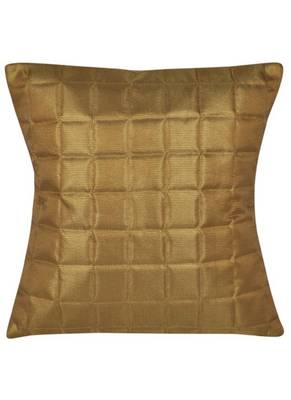 Lal Haveli silk Golden Cushion Cover Decorative 18 X 18 inches Set of 2 3