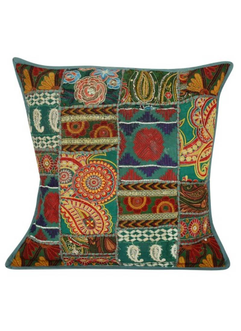 Lal Haveli Rajasthani Handmade embroidery patchwork cotton Cushion