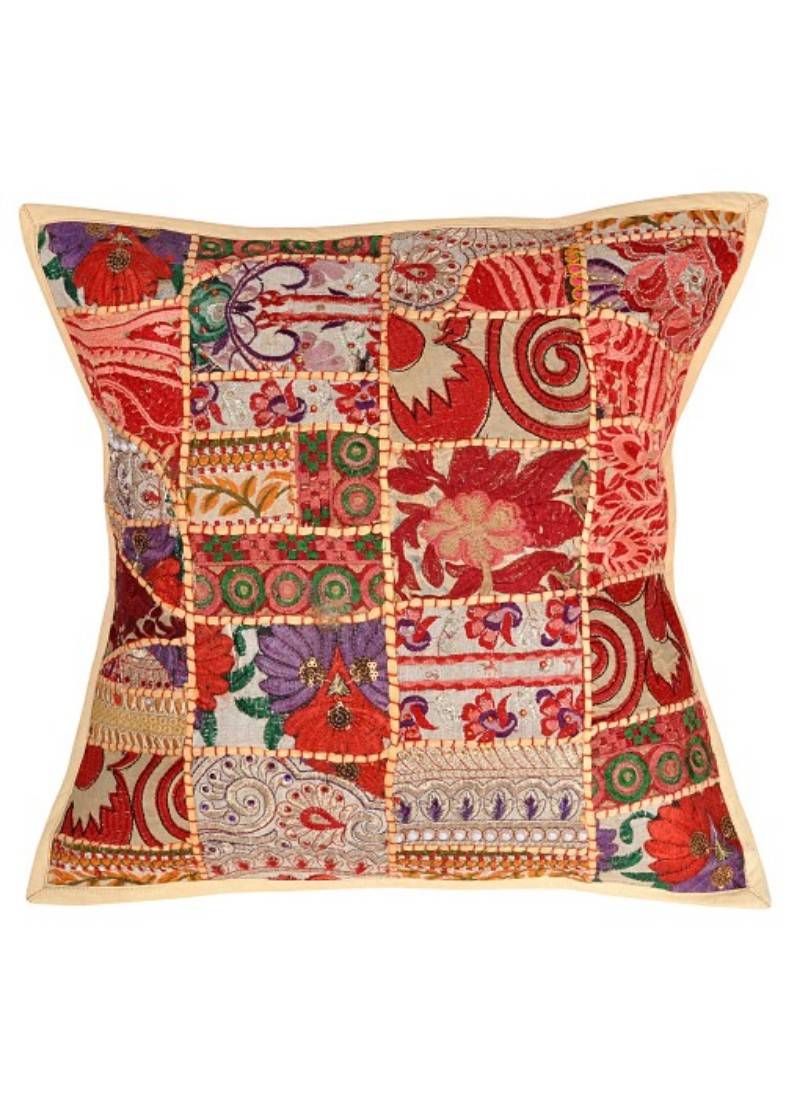 Lal Haveli Handmade cotton Cushion Covers 18 X 18 inches Set of 2 Pcs