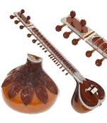 Sitar- Ravi Shankar Style-Full Size, Traditional Guard Tumba- 7 Main Strings, 12 to 13 Sympathetic Strings, Tun Wood