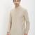 Irin Cream Linen Cotton Full Sleeves Solid Mandarin Short Kurta For Men