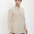 Irin Cream Linen Cotton Full Sleeves Solid Mandarin Short Kurta For Men