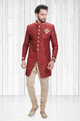 Red dupion printed indo-western-dresses 1