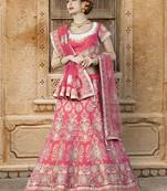 Rose Pink Embroidered Silk Lehenga Choli