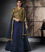 Blue Color Silk Designer Semi  Stitched Lehenga Choli