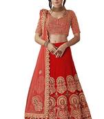 Red Tusser Silk Wedding Wear Lehenga Choli
