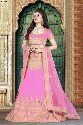 Exclusive Pink Color Silk Lehenga Choli 1
