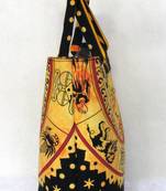 Indian Yellow Tie Dye Zodiac Astrology Mandala Zip Handbag Women Shoulder Shopping Bags Throw