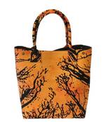 Dry Tree Printed Orange Tie Dye Mandala Handbag Magnet Button Women's Carry Bag Throw