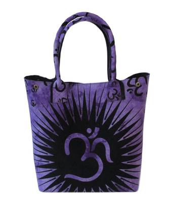 New Indian Purple Om Printed Tie Dye Mandala Women's Shoping Shoulder Handbag Throw 1