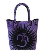 New Indian Purple Om Printed Tie Dye Mandala Women's Shoping Shoulder Handbag Throw